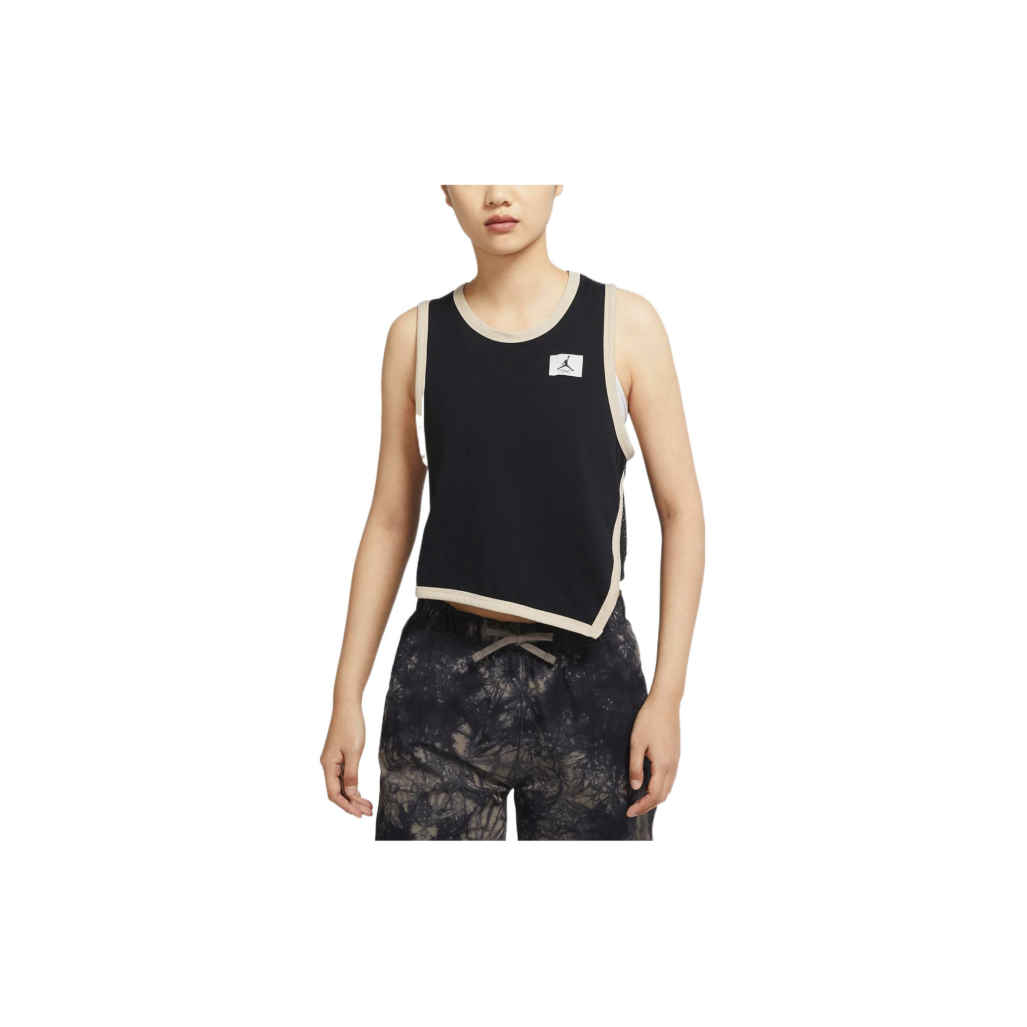 

Jordan Logo Print Breathable Round Neck Sleeveless Vest Women tops Black DO5036-010 M