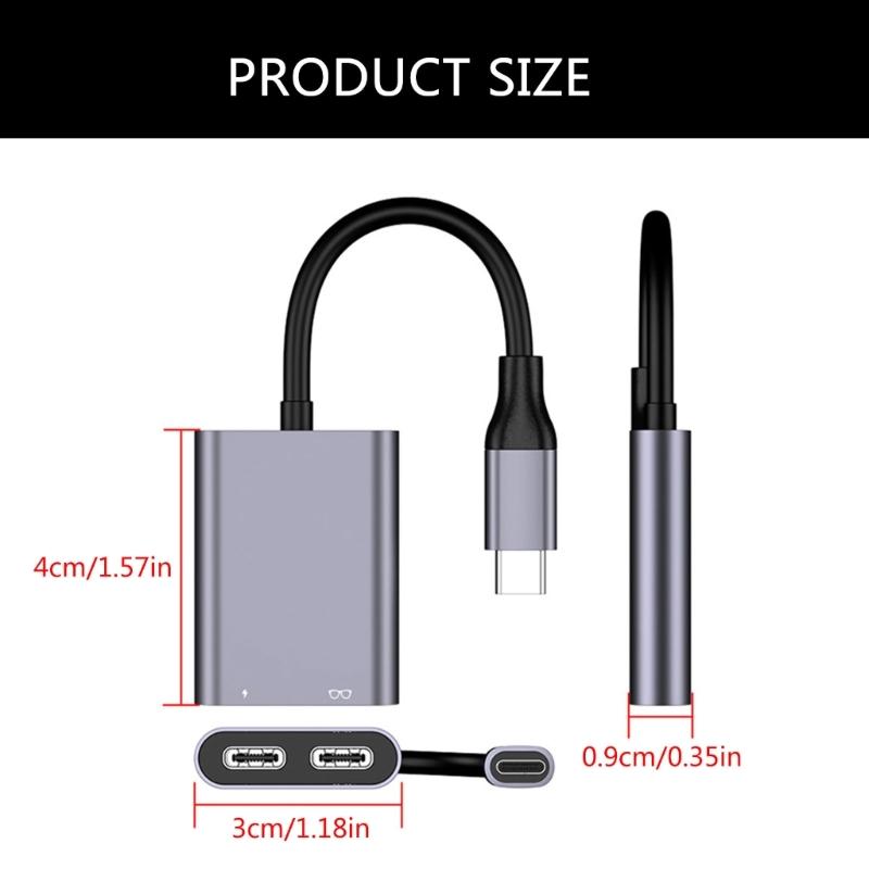 Portable AR Glasses Expansion Hubs Featuring USB A and USB C Port for Efficient Device Connectivitys