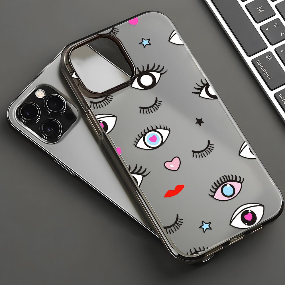 

Чехлы для мобильных телефонов iPhone 11 13 15 Pro Max 12 14 Pro Max Чехол для iPhone 16 15 Plus 13 Pro 12 Матовая текстура с рисунком в виде мультяшных цветов iPhone 16 Pro Max чёрный