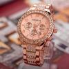 GENÈVE Genève Montre Diamant Trois Yeux Bracelet Acier Calendrier Montre Mode Féminine Loisir Montre Mécanique