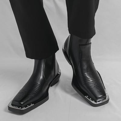 Herren High Top Schwarze Lederstiefel Dress Formal Business Stiefeletten Smoking Hochzeitsschuhe Übergröße