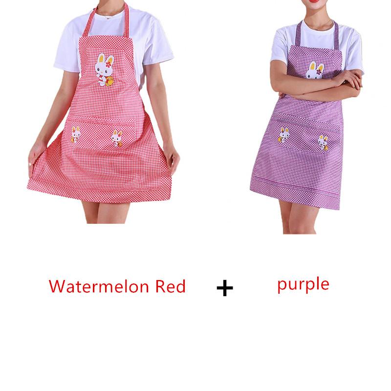 Cute Cartoon Rabbit Women Apron Practical Kitchen Cooking Bib One Size Household Anti Stain Workwear