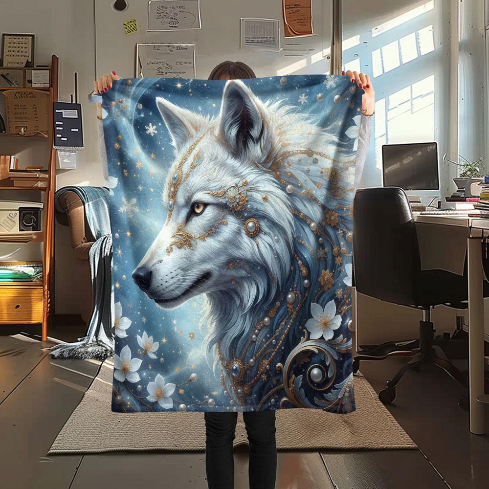 1Pc Mythicalcreatures Print Flannel Blanket, High Quality Comfortable for All Seasons, Home Decor, Warmth and Comfort, Perfect for Christmas Gifts