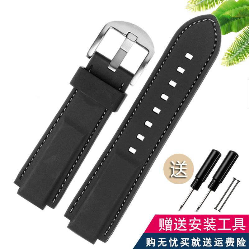 Classic Rubber Watchband for Timex WATCH T2N720 T2N721 TW2T76300 Series Black Waterproof Silicone Sports Strap 24*16mm Men
