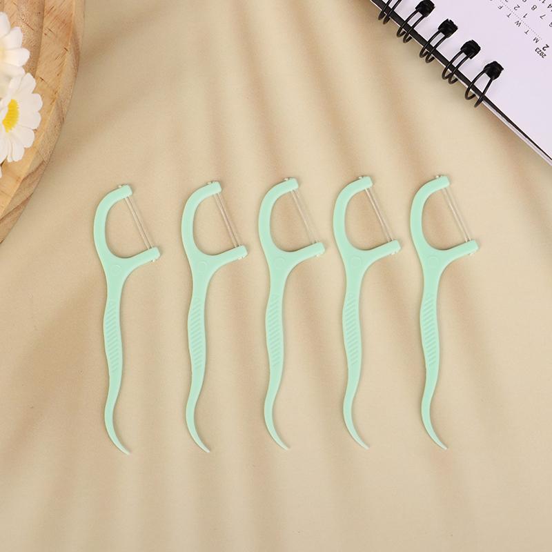 Double Line Dental Floss Mint Disposable Bow Design Portable Oral Cleaning Toothpick Floss Pick Carry-On Adult Teeth Oral Care