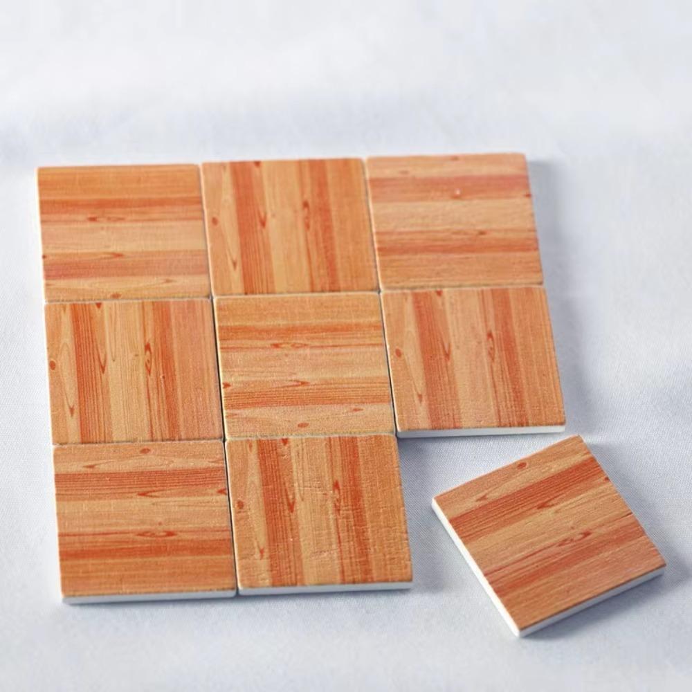 9Pcs/Set Miniature Dollhouse Accessories Dollhouse Flooring Solid Wood Floor Tiles Small Diy Dollhouse Accessories 1:12 Scale