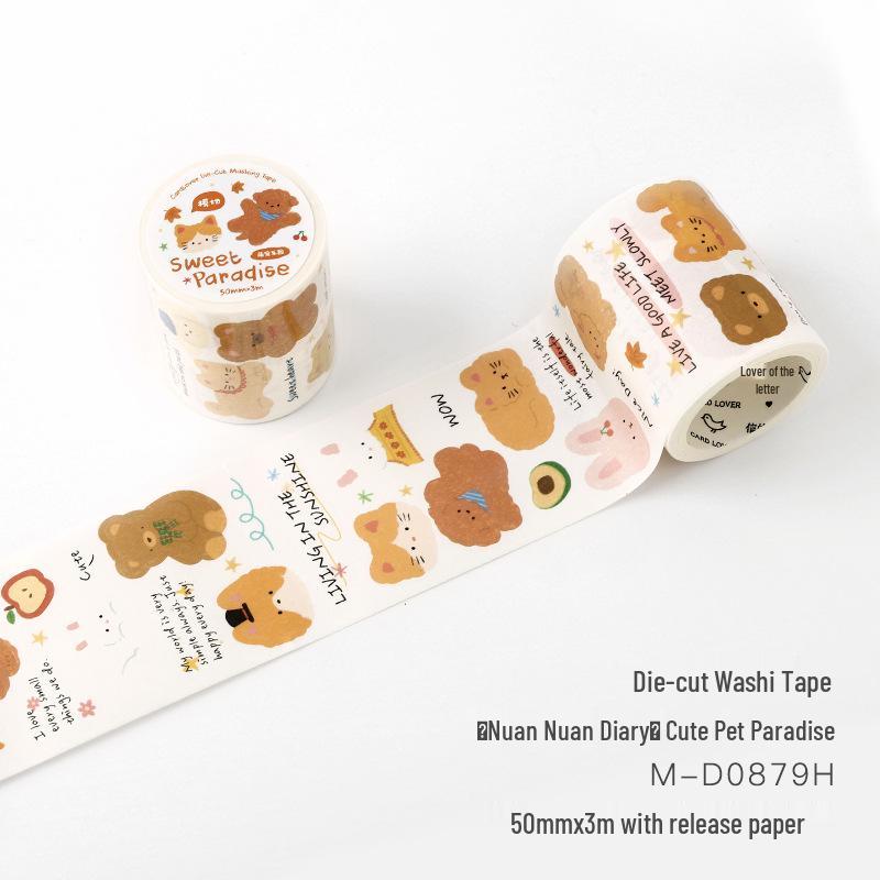 Letter Lover Die-cut Washi Tape - Warm Diary Artistic Illustration Pattern Stickers