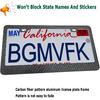 BGMVFK Carbon Fiber License Plate Frame- Black Aluminum Heavy Duty Car Tag Holder Cover, 2 Pack Rust/Rattle Proof Front & Rear Plate Mounting Kit-
