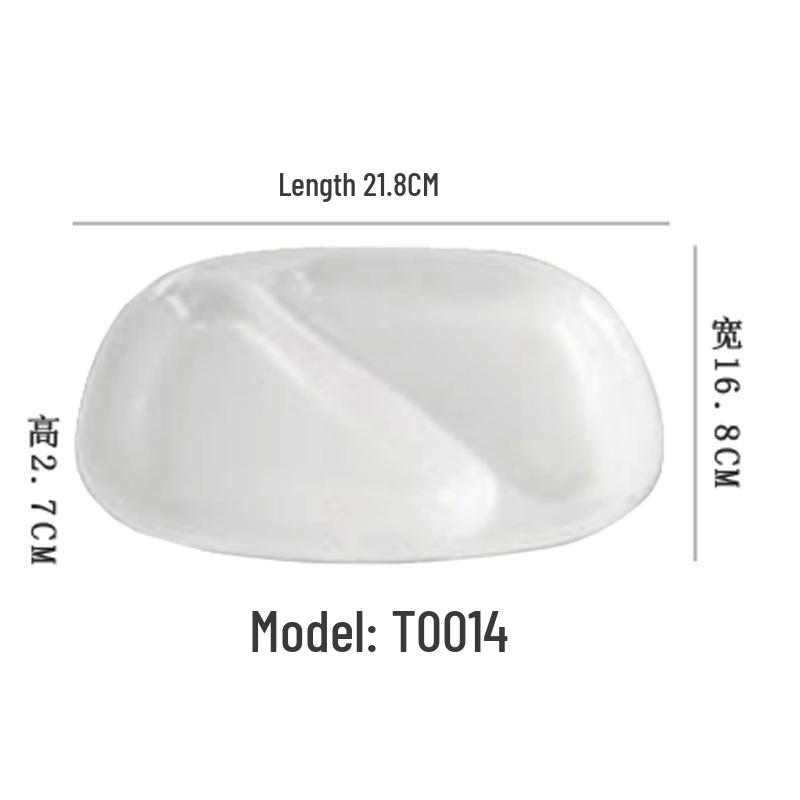 A8 White Rectangular Melamine Compartment Tray for Fast Food or School Meals