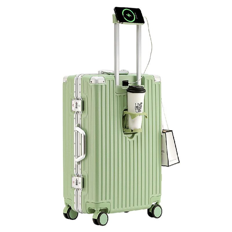 OEING Multi-functional Aluminum Frame Spinner Luggage 28 Inch