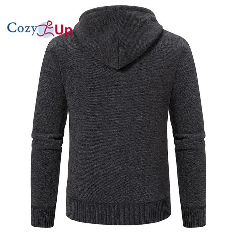 Cozy Up Giacca da Uomo con Cappuccio Lavorazione a Maglia Larga Cappotto Casual
