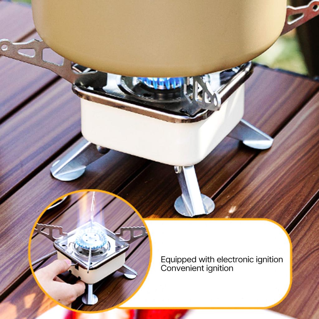 Portable Backpacking Stove Mini Camping Wind Proof Gas Stove Furnaces Foldable Burners for Outdoor Camping Hiking Picnic