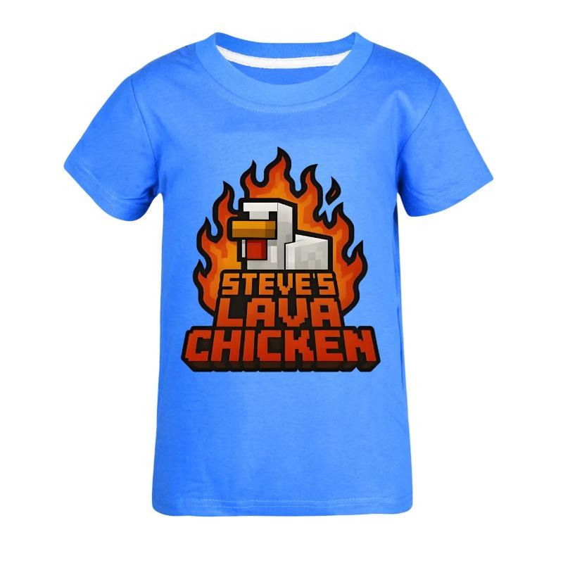 2025 Camisetas para Meninas Verão Roupas de Manga Curta Infantil Camiseta de Desenho Animado Steves Lava Frango Fantasia Roupa Infantil Manga Curta
