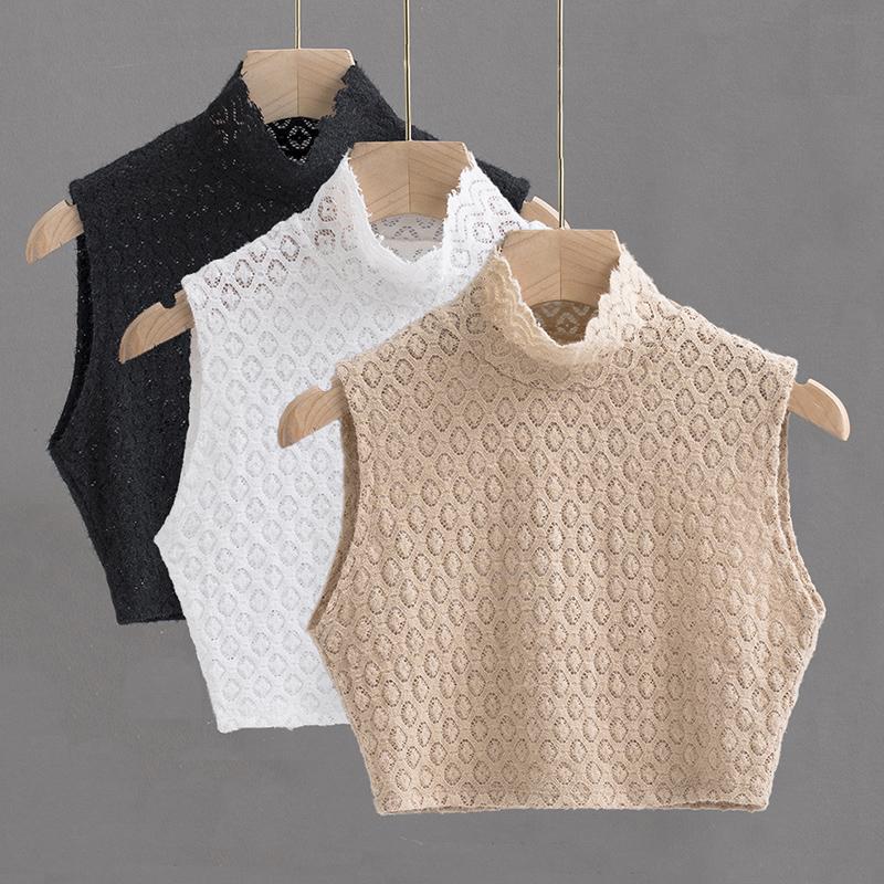 Eleganter Perlenrevers Falscher Kragen Hemd Damen Weiß Falsche Kragen Frau Baumwolle Abnehmbarer Kragen Krawatte Col Dekoration Halbes Hemd