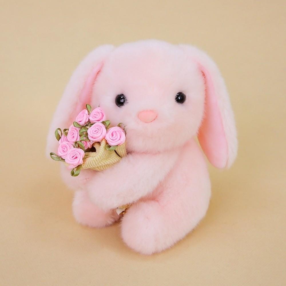 Romantic Rose Bear Plush Toy 15cm Bouquet Rabbit Doll Animal Doll Bear Wear Rose Doll Anniversary