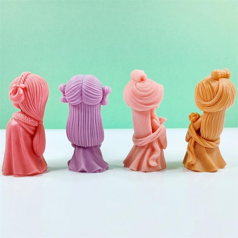 3D Niedliche Prinzessin Silikon Kerzenform DIY Augen Schließendes Mädchen Aromatherapie Gips Kristall Harz Gießform Heimhandwerk Geschenke