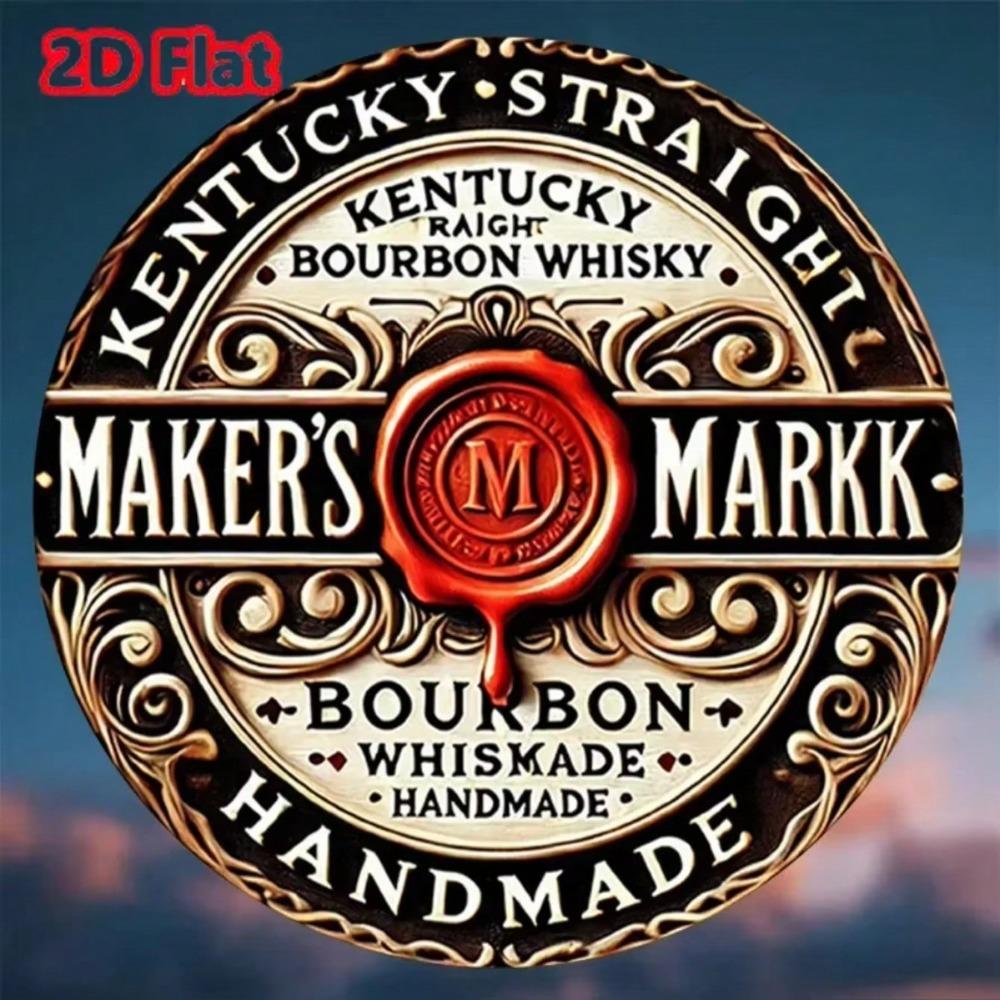 Vintage Whiskey Metal Wall Sign Rustic Home Bar Decor