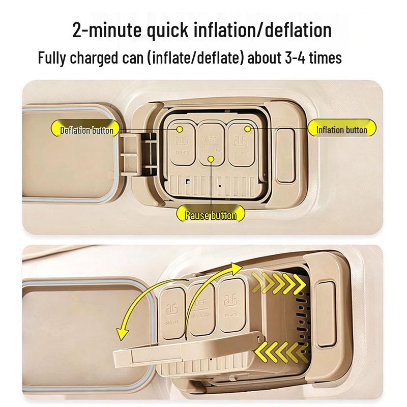 Elevated Flocked Inflatable Mattress with Built-in Pump and Moisture-Proof Pad