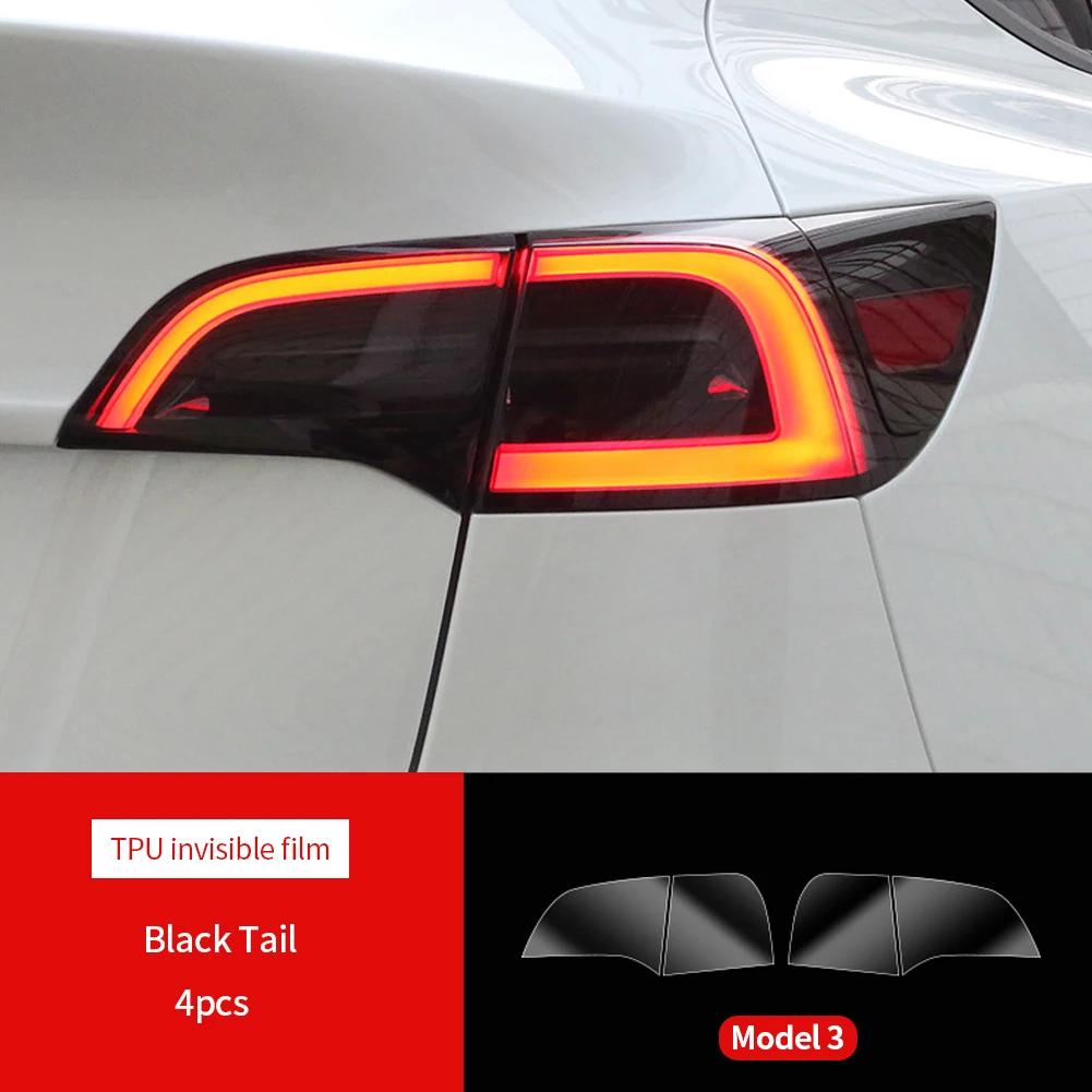 For Tesla Model 3 Y S X TPU Blackened Headlight Taillight Foglight Protective Film Headlight Tail Lamp Color Changing Films