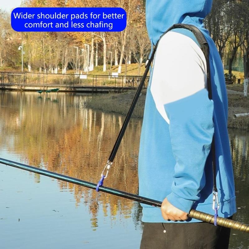 Multipurpose Fishing Rod Carry Strap Adjustable Length Fishing Poles Holder Strap Shoulder Belt Travel Tackle Carriers