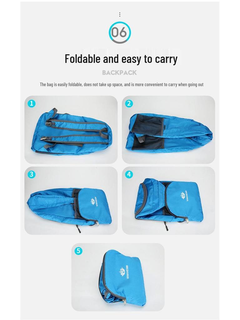 2024 Unisex Faltbarer Leichter Rucksack für Outdoor-Abenteuer