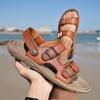 Men's Beach Sandals Casual Leather Breathable Beach Sandals Men's Outdoor Footwear Comfortable Summer Shoes Fashion Slippers