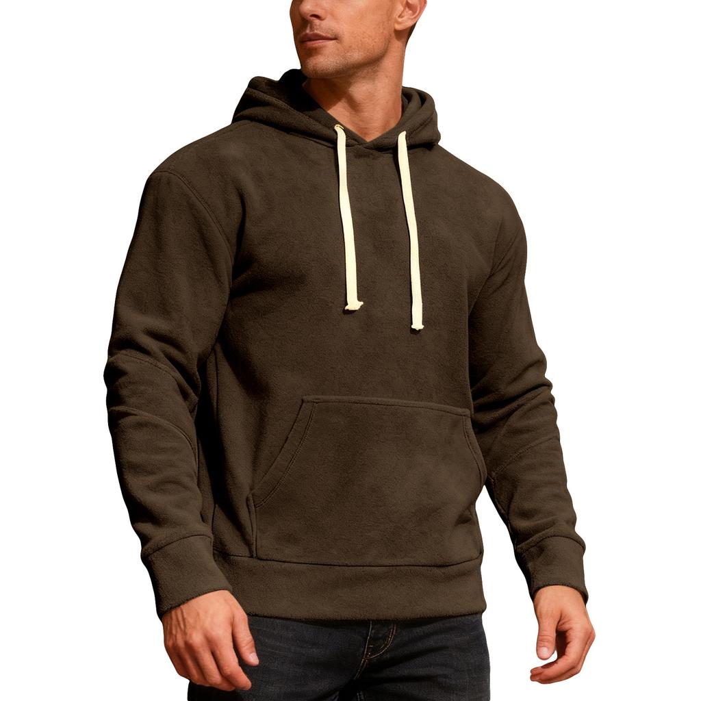 Men's Pullover Hoodie, Color, Casual Loose Fit, Warm Fall Winter Sweatshirt