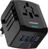 Adaptateur De Voyage - Voomy - Universel - 3 USB-A - 1 USB-C - Compact Et Pliable