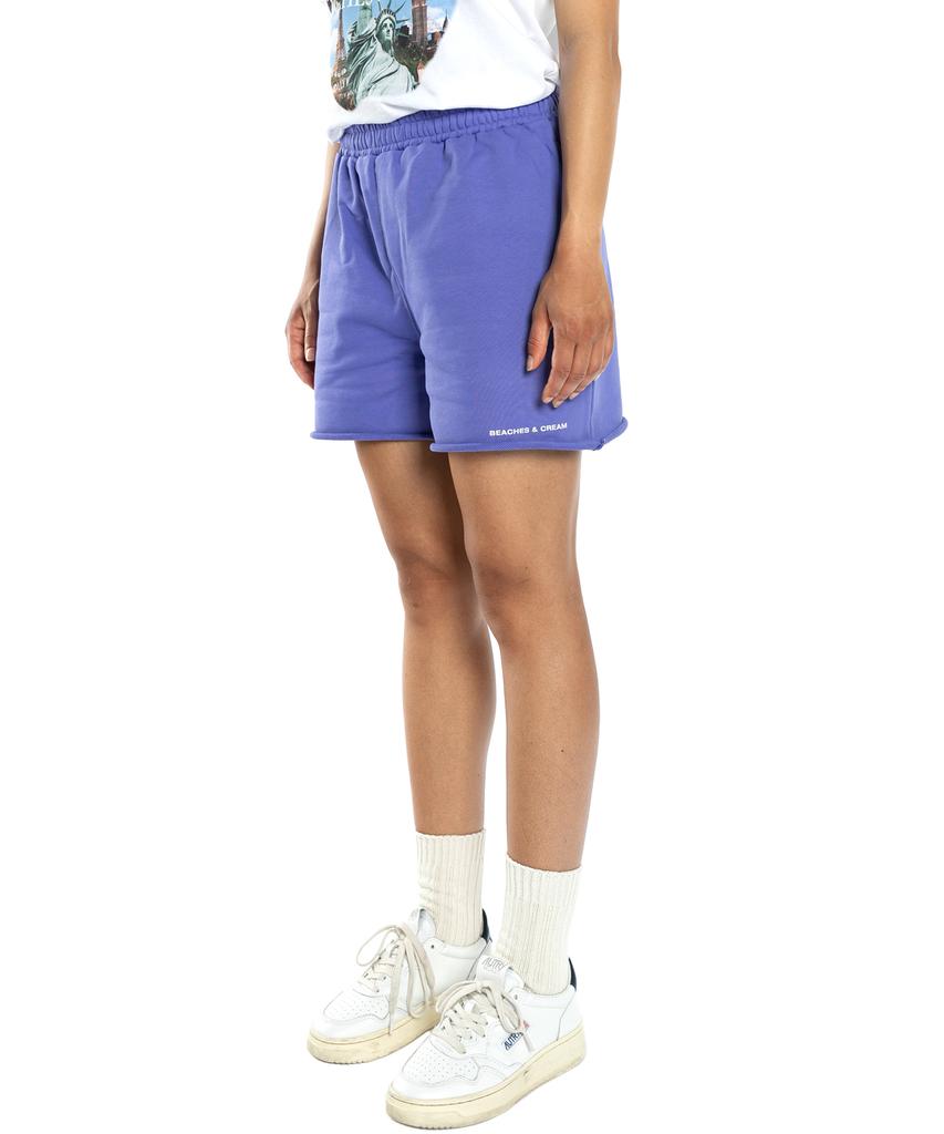 Bichiseuaenkeulim Simple Logo Half Pants-Purple
