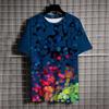 Summer Fashion Sports Graffiti Men T-shirts New Trend Harajuku Casual Personality 3D Printed Round Neck Short Sleeve Tees Tops
