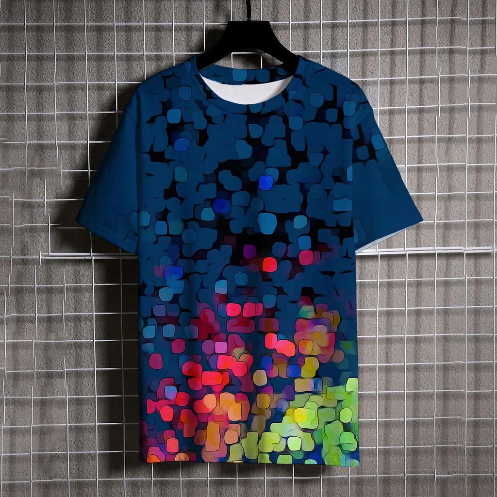 Summer Fashion Sports Graffiti Men T-shirts New Trend Harajuku Casual Personality 3D Printed Round Neck Short Sleeve Tees Tops