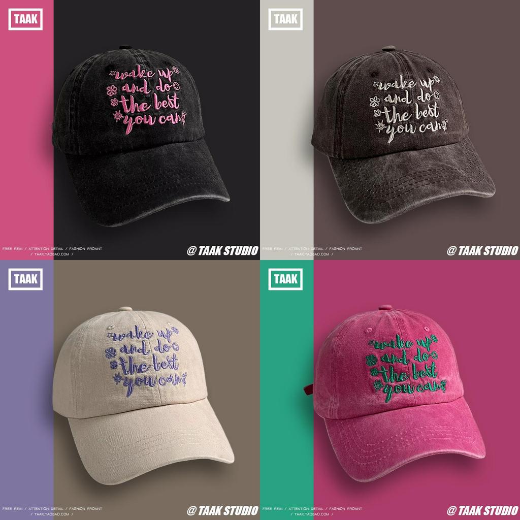 Stylish Ins Pink Embroidered Baseball Cap For Unisex Streetwear In Spring And Summer