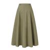 2023 Spring/Autumn High Waist Irregular Hem Midi Skirt - Solid Color, Loose Fit