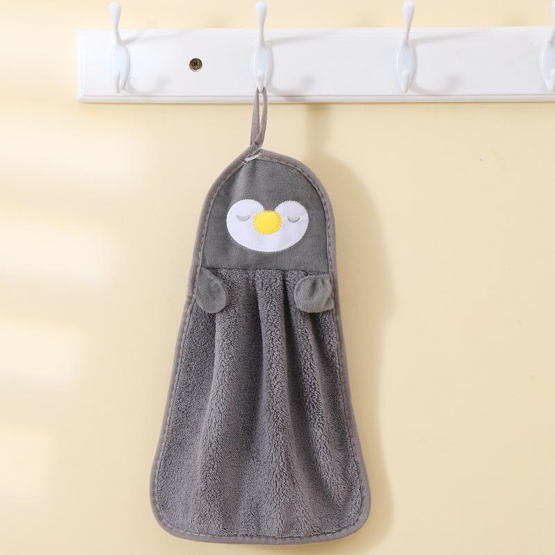 Hand Towel Can Be Hung Coral Fleece Absorbent Cartoon Cute Small Towel Children's Square Towel Handkerchief Kitchen Rag Hanging Towel