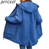BITCED Autumn/Winter Jacket Women's Waterproof Hooded Raincoat Trench Coat