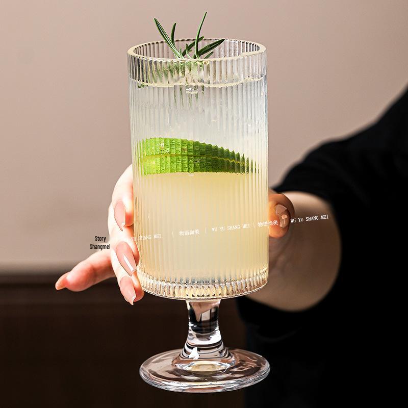 Elegant Glass Cylinder Cup for Juice, Cocktails, Tea & Cold Drinks