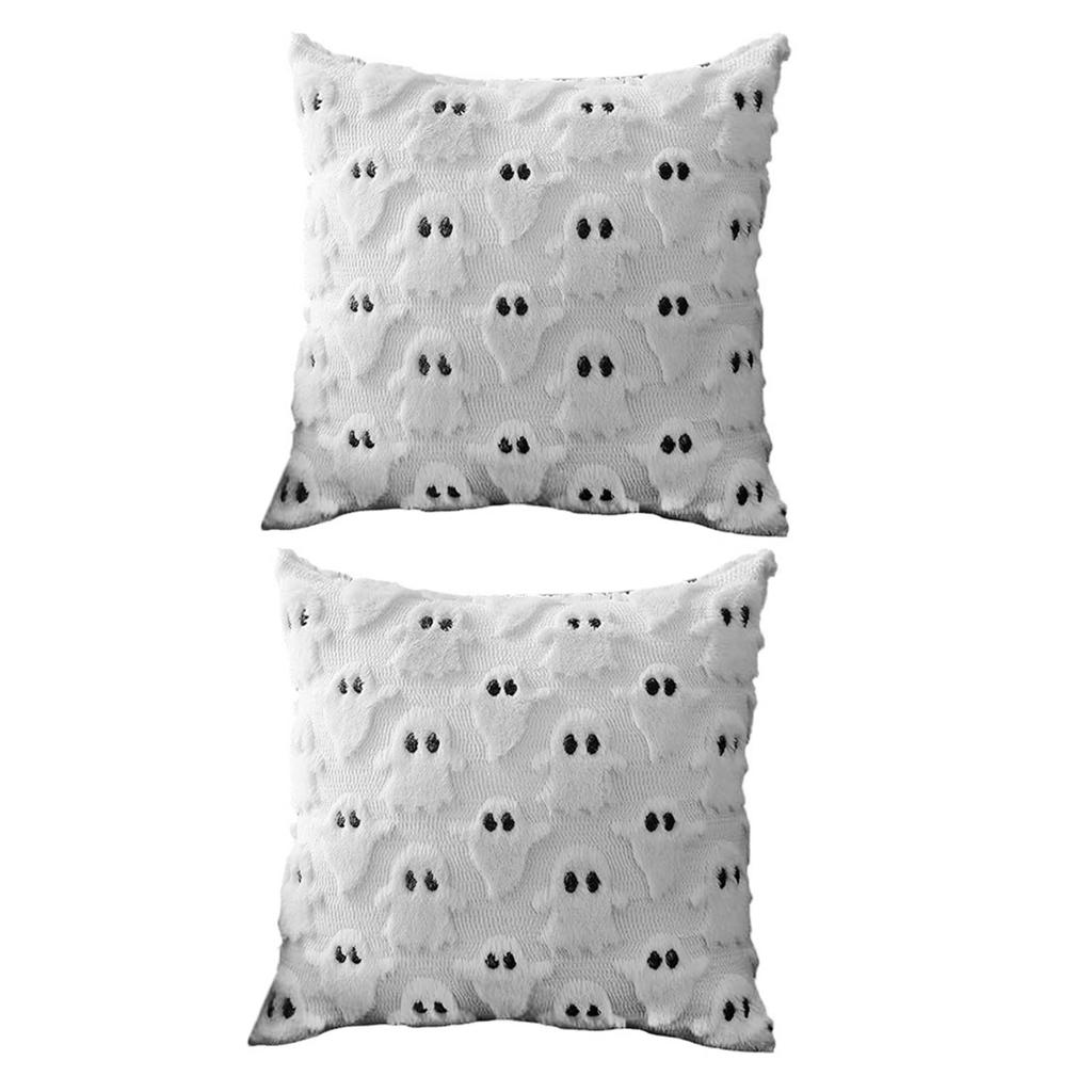Ghost Pillow Case Comfort Decorative Soft Plush Throw Pillow Cover for Living Room Sofa Decor 2PCS