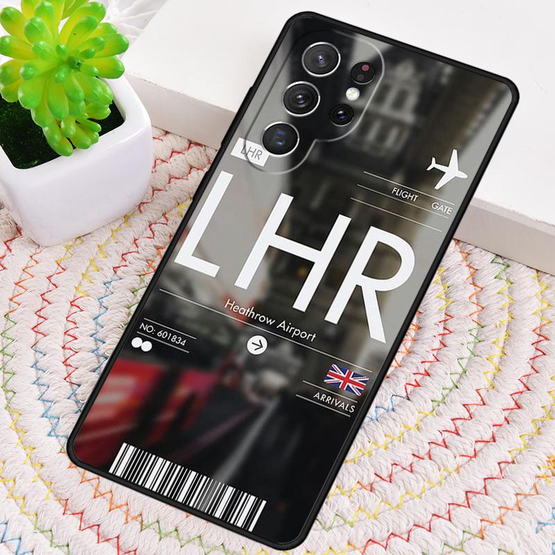 Funny Airport Code Phone Case for Samsung Galaxy Note 10 Pro S26 Ultra S23 S24 FE S25 S21 S22 PLUS Shockproof Cove