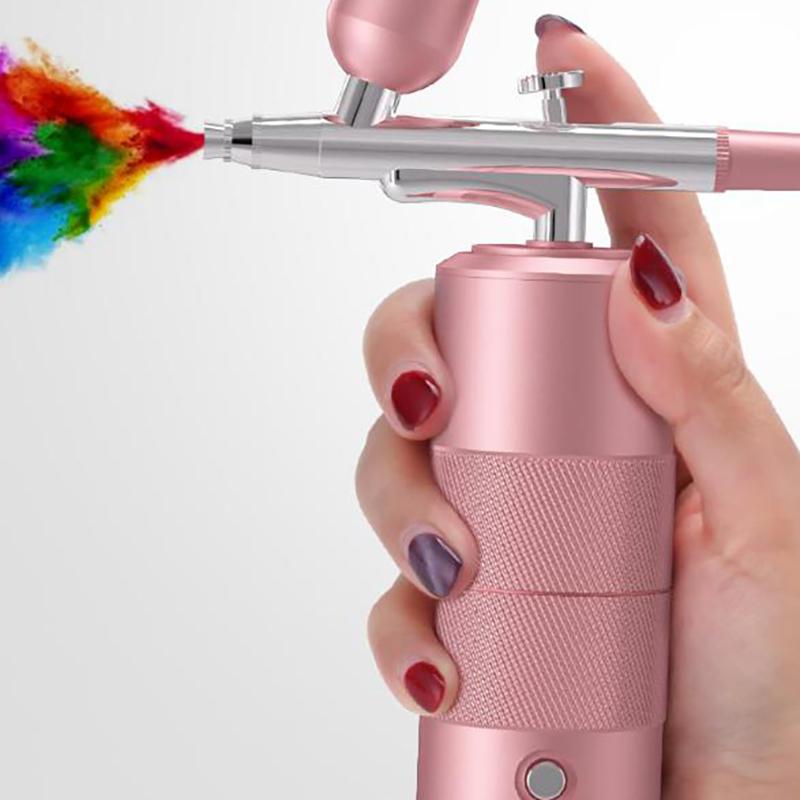 Oxygen Injector Mini Air Compressor Kit Air-Brush Paint Spray Gun Airbrush For Facial Hydrating Device Mist Sprayer Beauty Tool