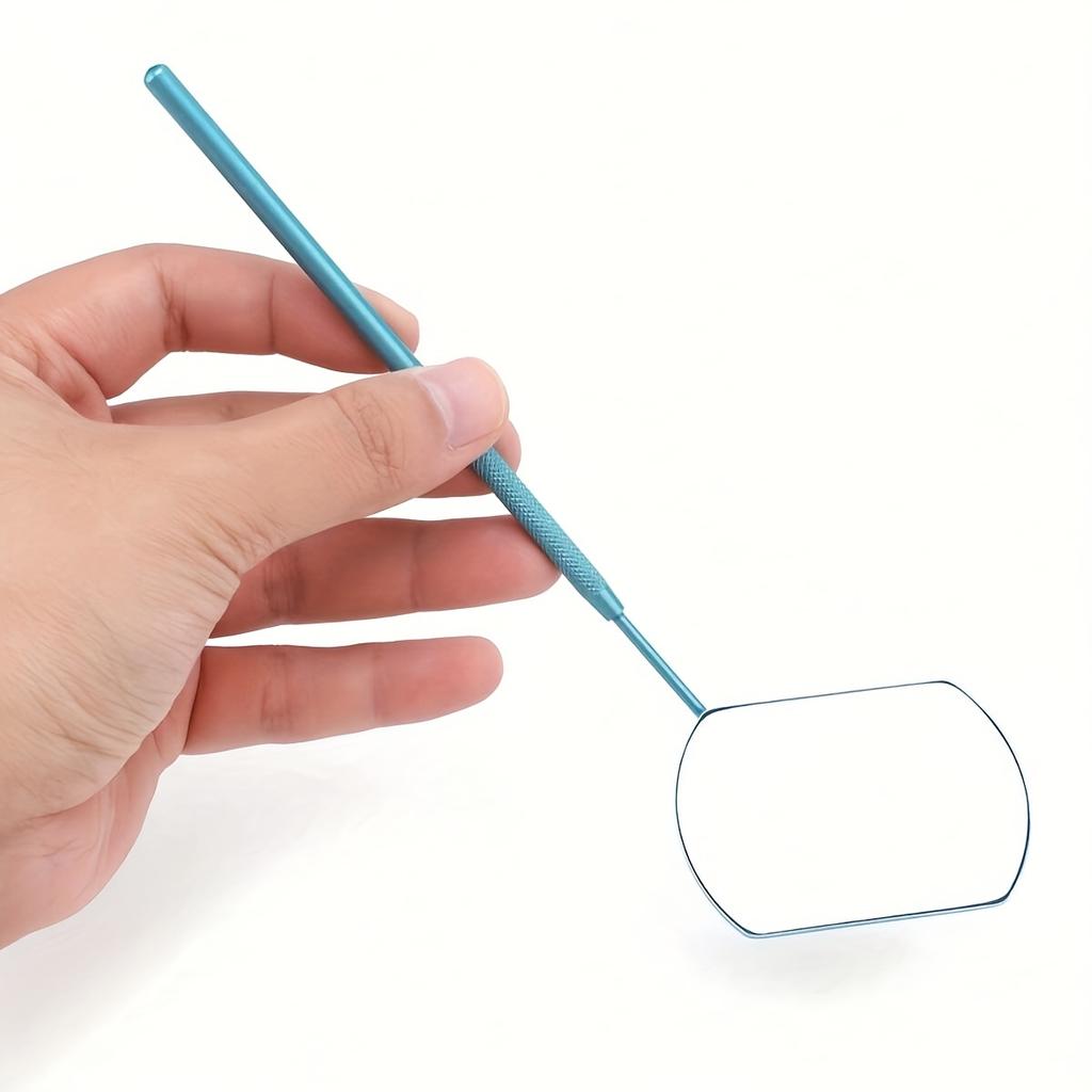 1pc Stainless Steel Makeup Mirror for Eyelash Extensions, Portable Handheld Mirror with Detachable Design, Polished Finish, Flower-Themed Frame