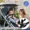 Universal Sun Umbrella for Baby Stroller UV Protection Pram Umbrella 360° Adjustable Rainproof and Windproof Sunshade Parasol
