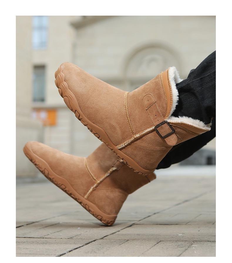 Unisex Fünf-Finger Baumwoll-Winterstiefel 2026 - Samtgefüttert, Warm, Abriebfest, Verdickte Schneestiefel
