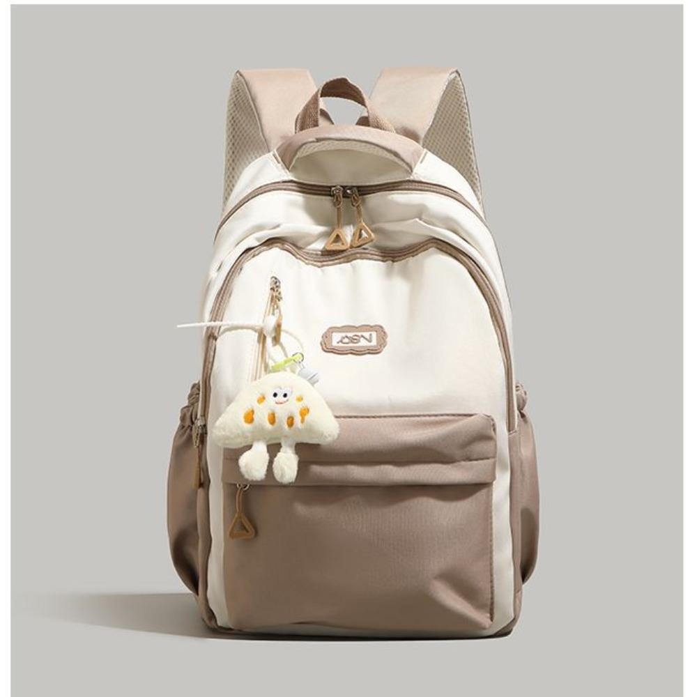 German high-end contrasting color backpack new versatile large-capacity backpack women's junior high school high-value schoolbag