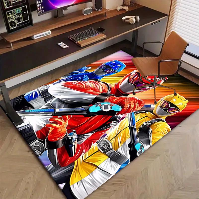 1pc Mighty Morphin Power Rangers2 Design Printed Area Rug Carpet for Bedroom Living Room Home Decor Rugs Mat Non Slip Mat Rug for Bedside