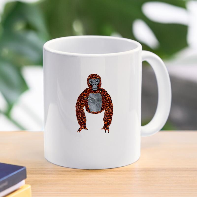 Gorilla Tag Monke Cartoon Mug Monkey Breakfast Milk Cup Drink Tableware Ceramic Coffee Cup Gift Dessert Kawaii Drinkware Kitchen 11oz