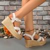 Fashion Cross Band Chunky Platform Sandals Women Fashion Ankle Strap High Heel Sandals Woman 2025 Summer Thick Bottom Wedges Sandalias