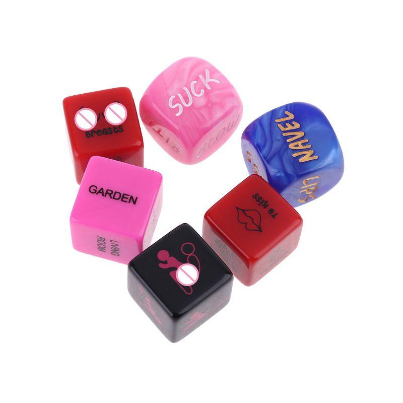 6 Pcs Acrylic Cube Love Dice Sex Position Game Toys Lovers Foreplay Prop Adult Couple Gaming Party