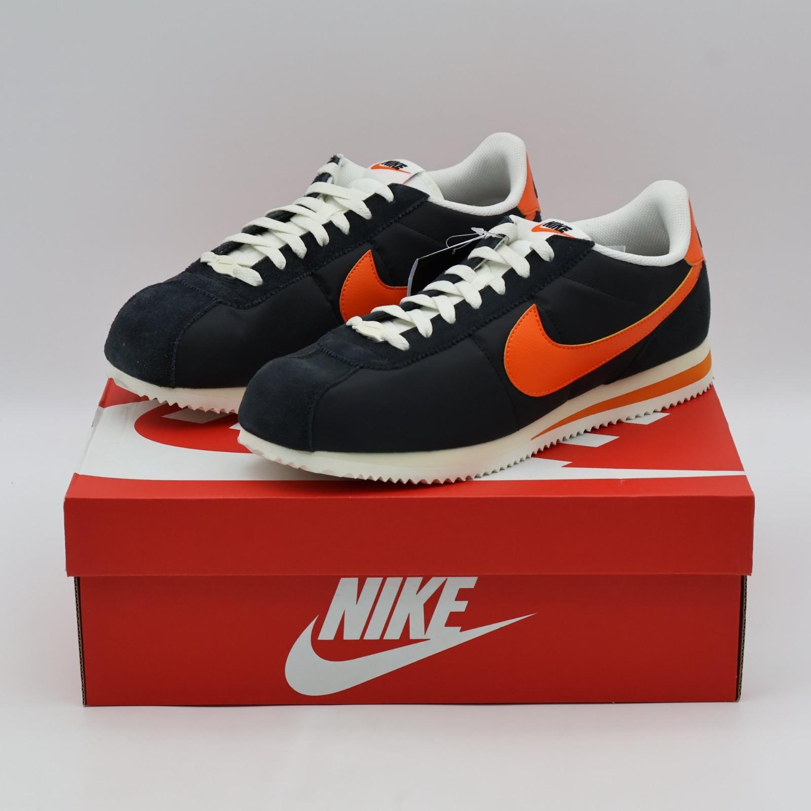 HF0263-003 Nike Cortez Текстиль Черный Парус Муслин Безопасный Оранжевый (Мужской) 12