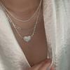 S925 Silver Plated Sparkling Heart Pendant Necklace for Women Trendy Luxury Starry Clavicle Chain Jewelry for Wedding Party