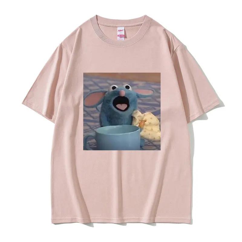 Funny Hungrt Tutter Mouse Meme Tshirt for Unisex Women Cute Kawaii Tee Shirt Unisex Cotton Tshirt Male Fashion Oversized Short Sleeve